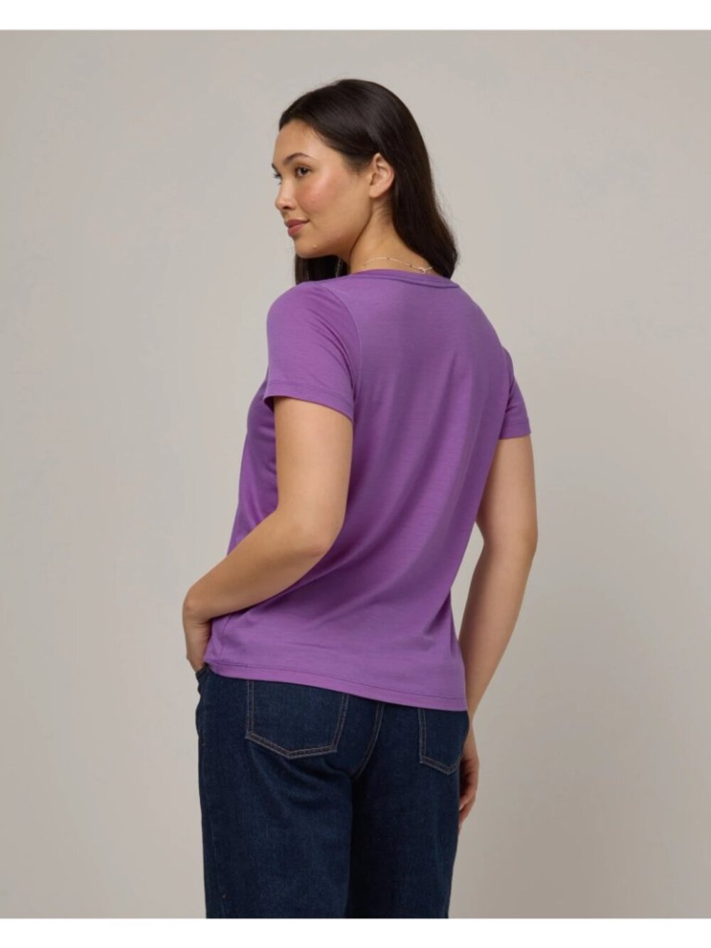 L.L. Bean T-Shirt Size 2X Purple V-Neck 100% Supima Cotton Short Sleeves - Picture 4 of 12